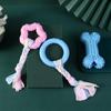 Durable Dog Flying Disc, Ball, Rope, and Carrot Teething Toy Set for Puppies.