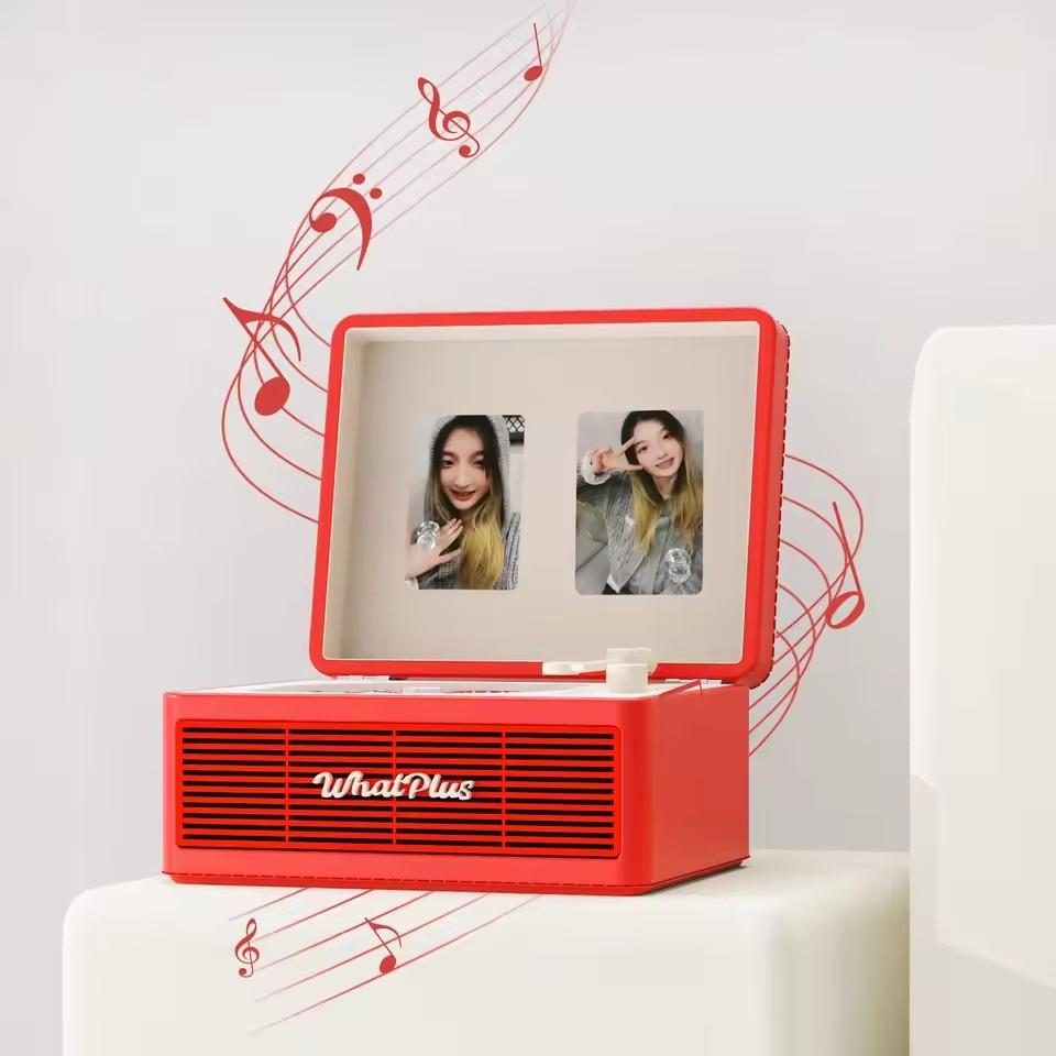 WhatPlus C300 Retro CD Player with High Resolution Sound Quality Bluetooth Stereo Audio Player Retro Portable Outdoor Speaker