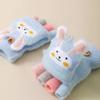 4-12year Winter Warm Kids Flip Cover  Five Finger Goves Cartoon Bunny ChildrenKnit Mitten Primary School Students Writing Gloves