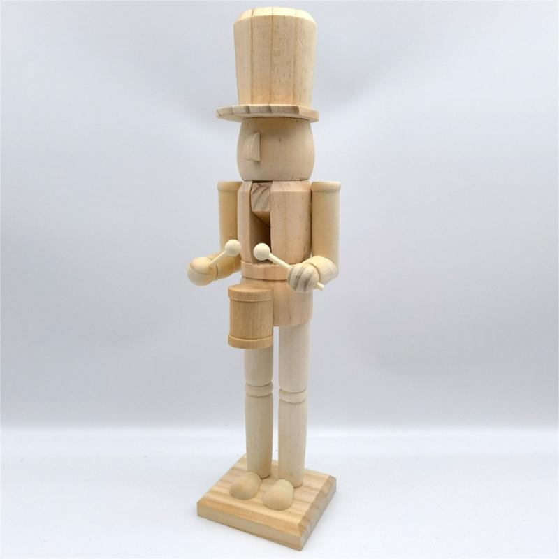 Schiaccianoci Soldato di Natale 38 cm Legno Non Finito Figurina Schiaccianoci Pittura Artigianale Burattino Non Dipinto Decorazioni Ornamento