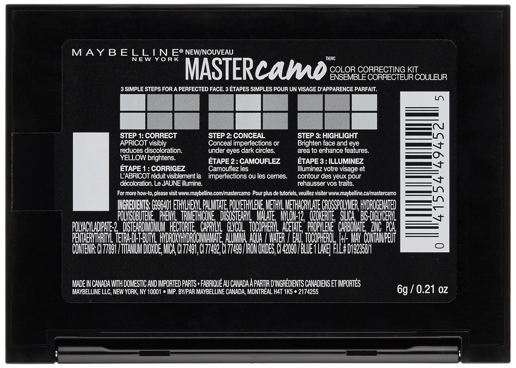 Maybelline Facestudio Master Camo Color Correcting Kit Medium 0.21 oz