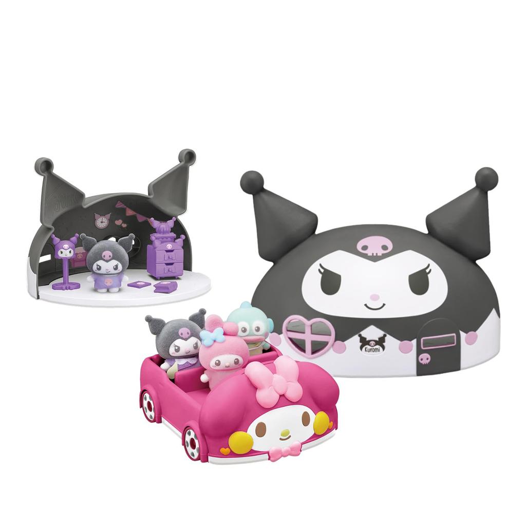 [Bandai] Petit Tomo Sanrio Characters Kuromi's House & My Melody's Car Set Special Color Ver. (Bonus: Sticker Included) Sanrio Characters