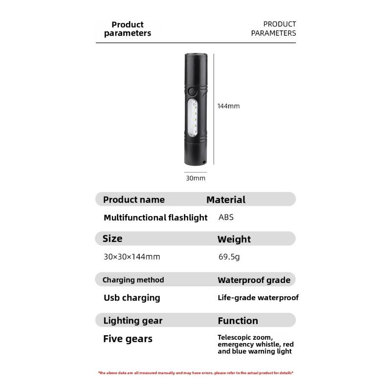 Rechargeable Zoom LED Flashlight Small Flash Light Torch Lantern 3 Lighting Modes Portable Camping Light Mini Led Flashlight