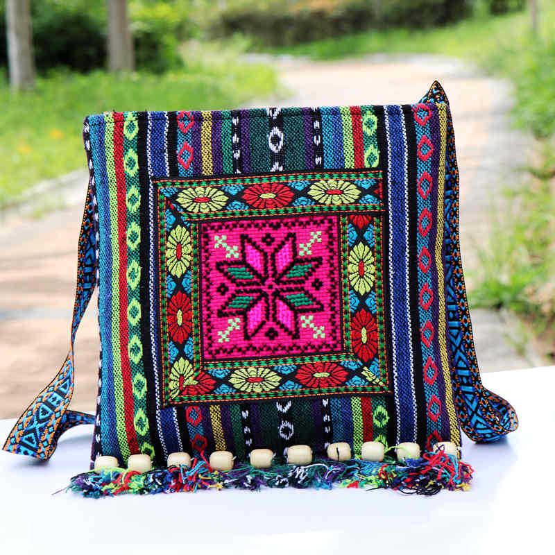 Yunnan Ethnic-Style Hand-Woven Embroidered Crossbody Bag for Women