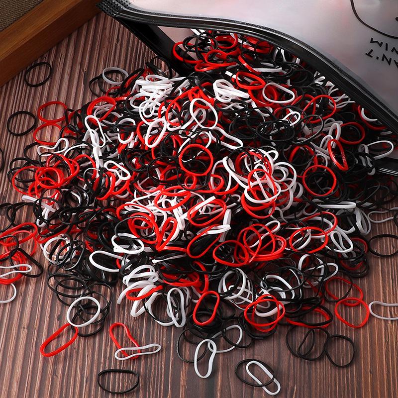 1000 Pcs Colorful Disposable Elastic Hair Ties for Girls – Soft Rubber Ponytail Holders for Kids, Bulk Hair Accessories
