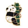 Origami Panda Bamboo Enamel Pin - Cute Badge Gift for Friends & Classmates, Souvenir & Backpack Decoration.