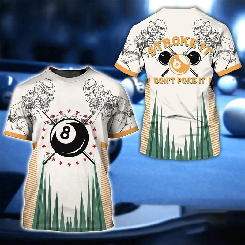 Módní kulečníkové 3D potištěné tričko pro muže, fitness trička do posilovny, dámské oblečení, streetwear, volná unisex trička, topy