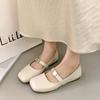 Summer square head evening breeze 2025 skirt Mary Jane shoes women's gentle shallow mouth with new one-pedal small leather shoes night