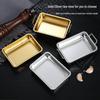 304 Stainless Steel Korean Style Square Snack Plate with Handles - Golden Fried Chicken, French Fries, Cold Dishes, or Desserts