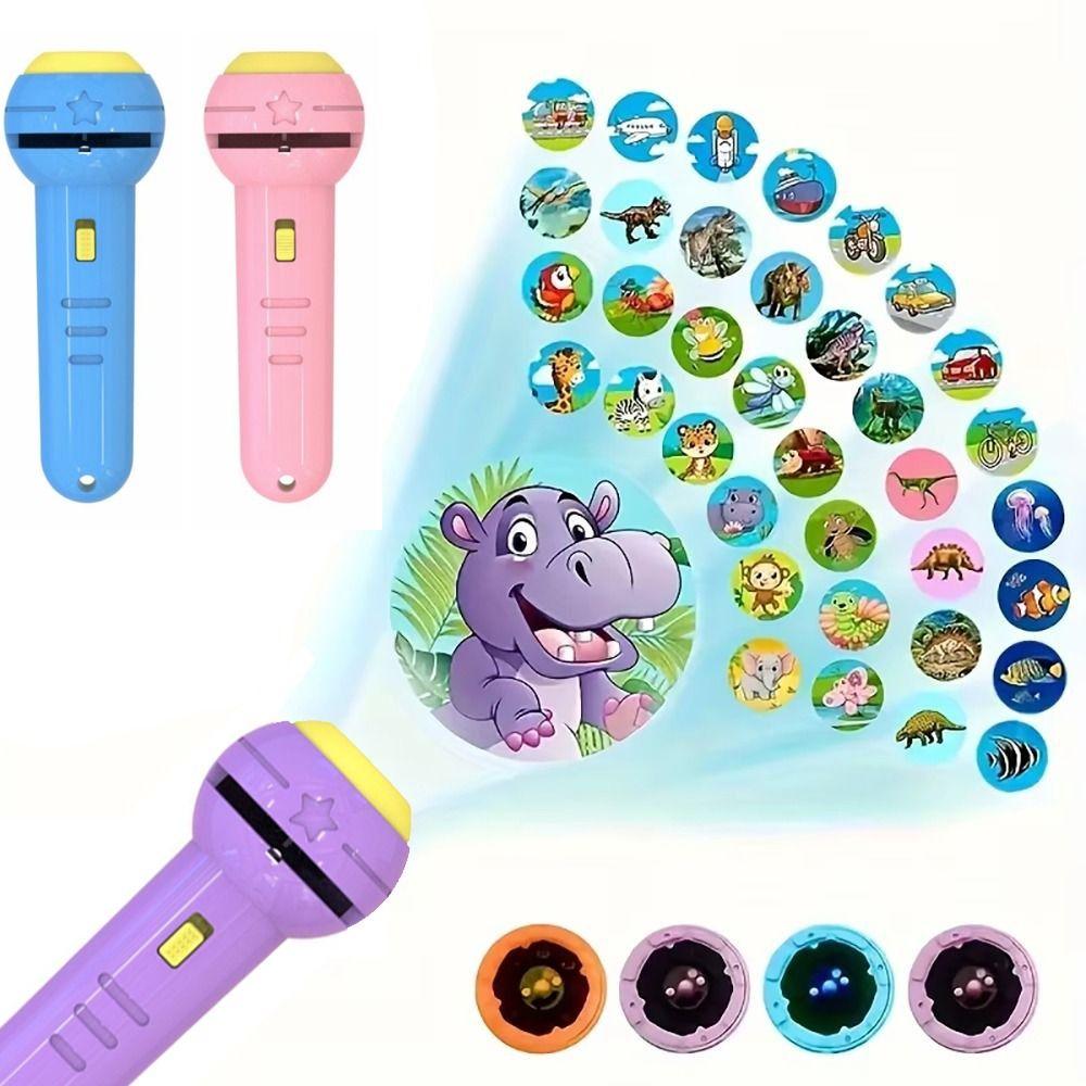 128 Patterns Flashlight Projector Toy Early Education Projection Torch Lamp Cognitive Learning