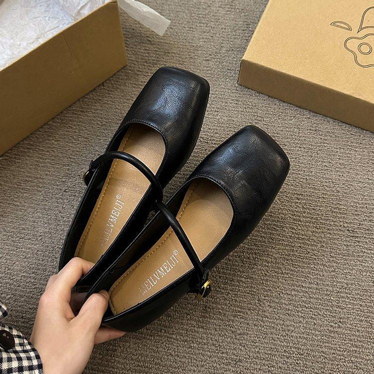 Flacher Boden weicher Boden runder Kopf flache Öffnung Mary Jane Einzelschuhe Damen 2025 Frühling neu Pendler vielseitig kleine Lederschuhe Abend s