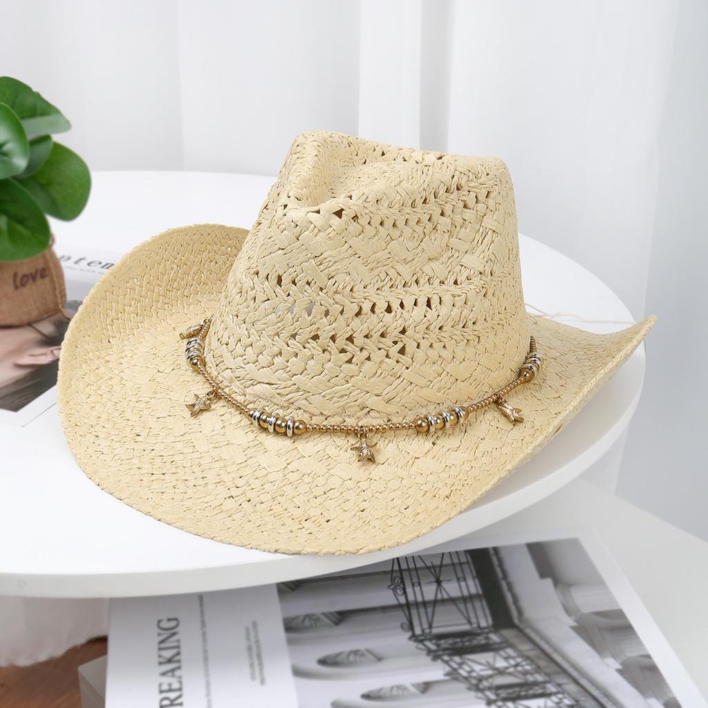 Outdoor Travel Beach Sun Hat Sun Protection Sun Hat Men and Women's New Western Denim Straw Hat