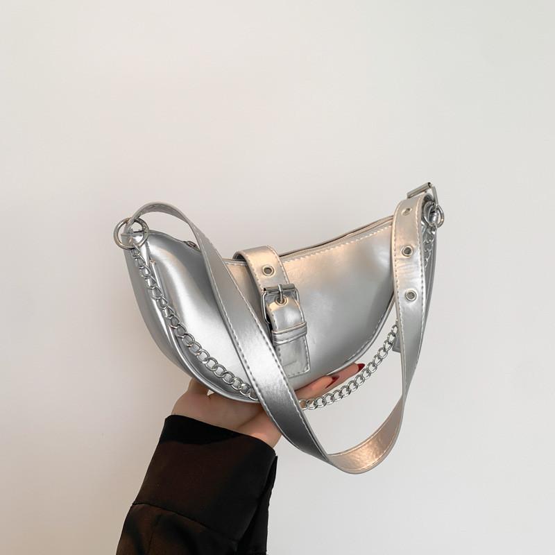 Trendy 2024 Black Small Pu Shoulder Bag Stylish Street Fashion Chic Design