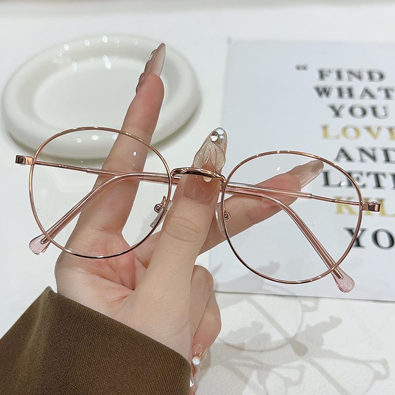 Retro Luxury Round Frame Myopia Glasses Women Men New Vintage Metal Anti Blue Light Near Sight Eyeglasses Minus Diopter Glasses