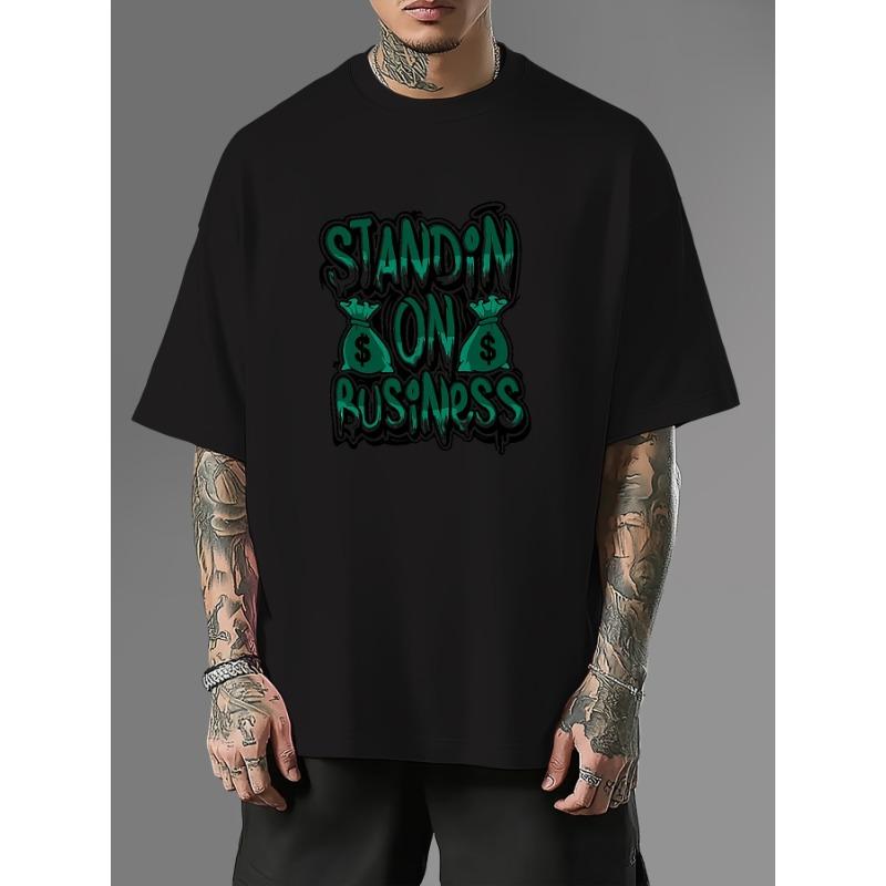 

Men s Outdoor Style Casual Money Relax Heals My Soul Graphic Letter Print T-Shirt, Fashionable 4XL чорний