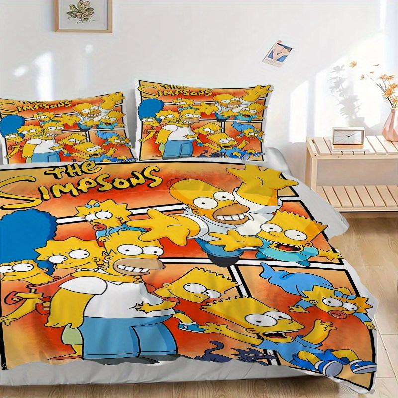 

3 шт. Постельное белье с принтом Симпсонов, Дышащее и мягкое, Машинная стирка, Рождественский подарок, Подходит для украшения спальни, 084 135x200cm