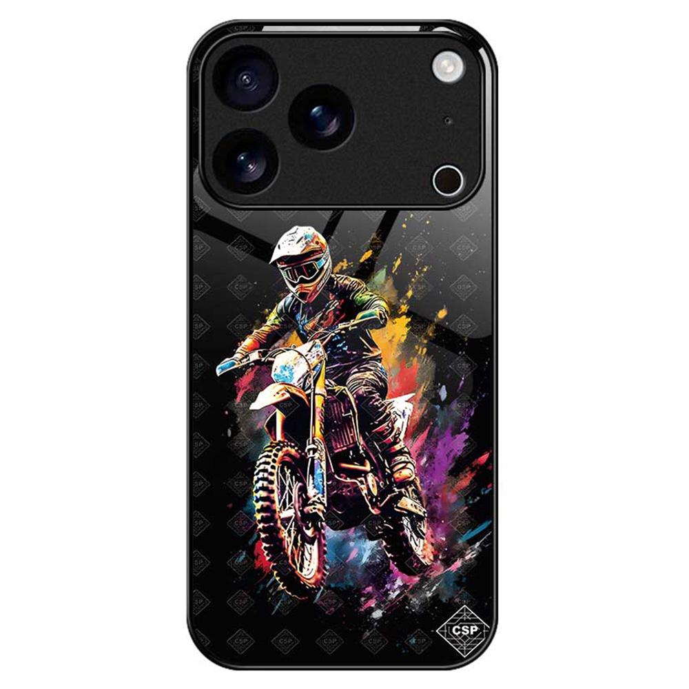 For iPhone 17 Pro Max Case Anti Drop TPU PC Tempered Glass Pattern Printing Phone Back Cover