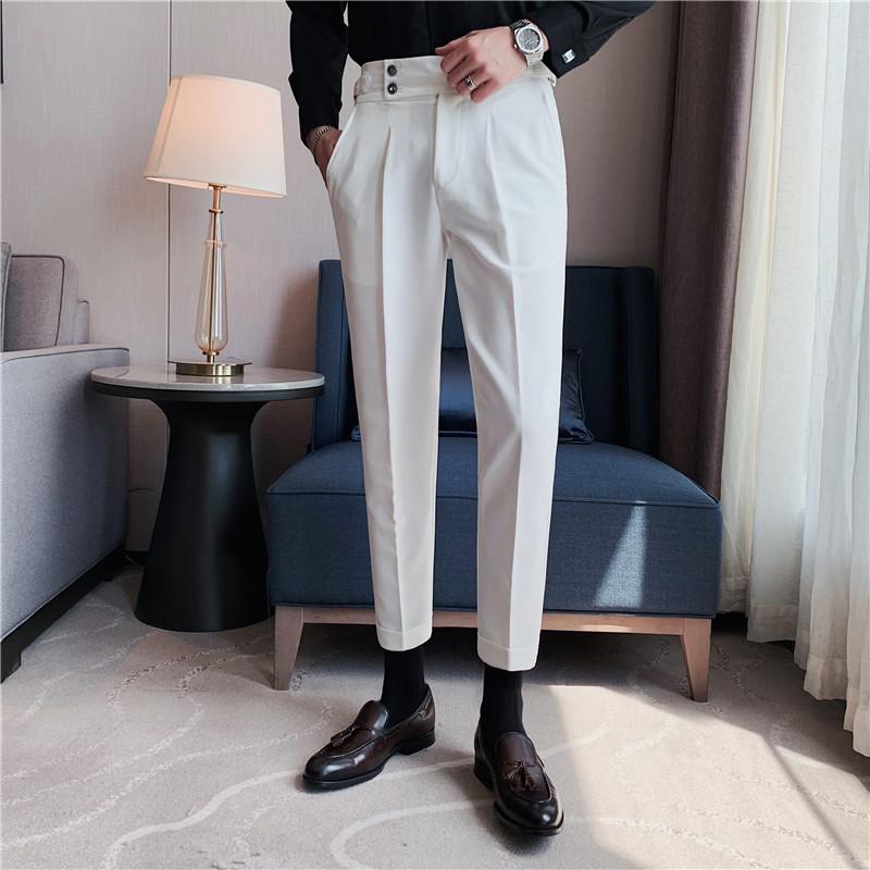 Naples Men's Loose Straight-Leg Trousers - 2025 Spring/Autumn Casual Korean Style, Trendy Business Pants