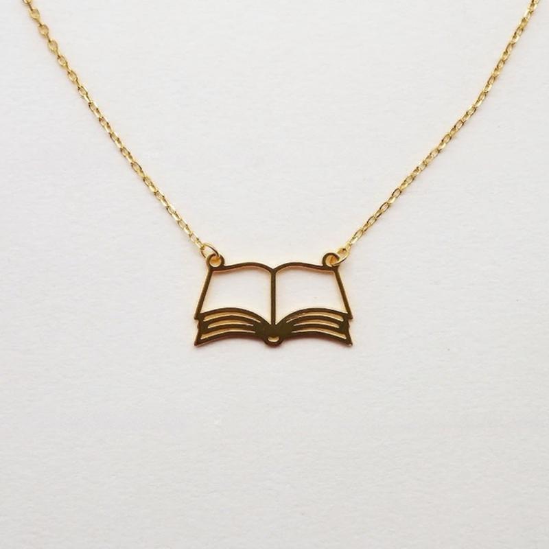 Lesen Bücher Anhänger Halskette Für Frauen Edelstahl Bücherwurm Student Schmuck Choker Kette Halskette Buchliebhaber Schmuck