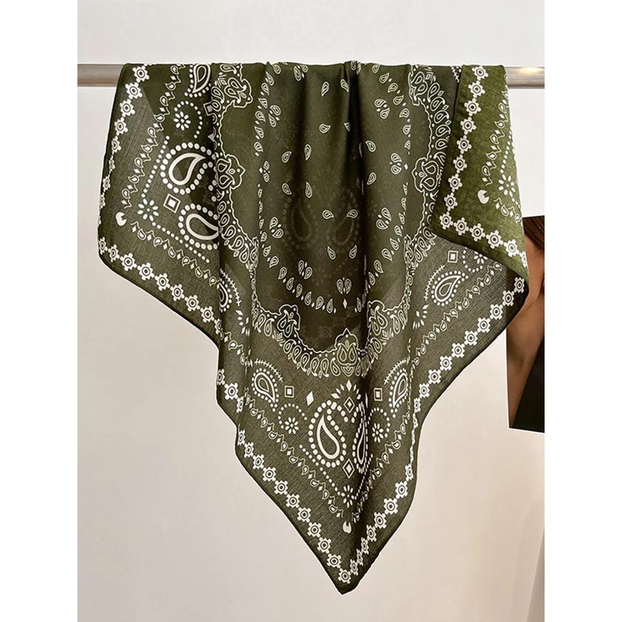 70cm Cashew Print Square Scarf Women’s Breathable Imitation Silk Bandanna Luxury Female Neckerchief Fashion Hijab Spring/Summer