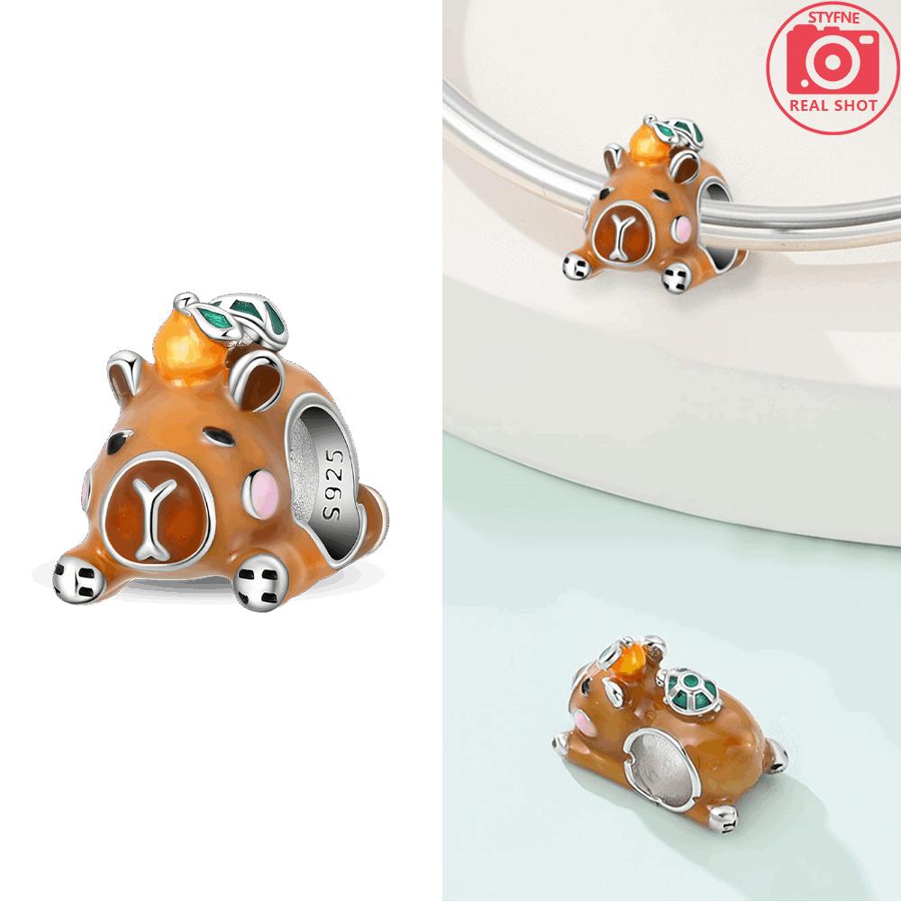 Exquisite Brown Pufferfish Flowers Cat Animal Dog Copper Original Charms Beads Fit Bracelet Women Jewelry Diy Gift Accessory