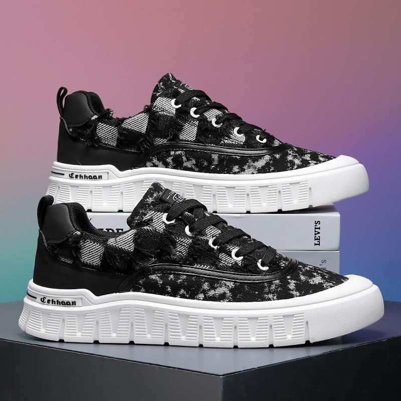 

Men s Trendy Sports Canvas Shoes Lightweight New Version of Breathable Four-season Canvas Fashion ShoeRunning Casual Board Shoe 44 чёрный