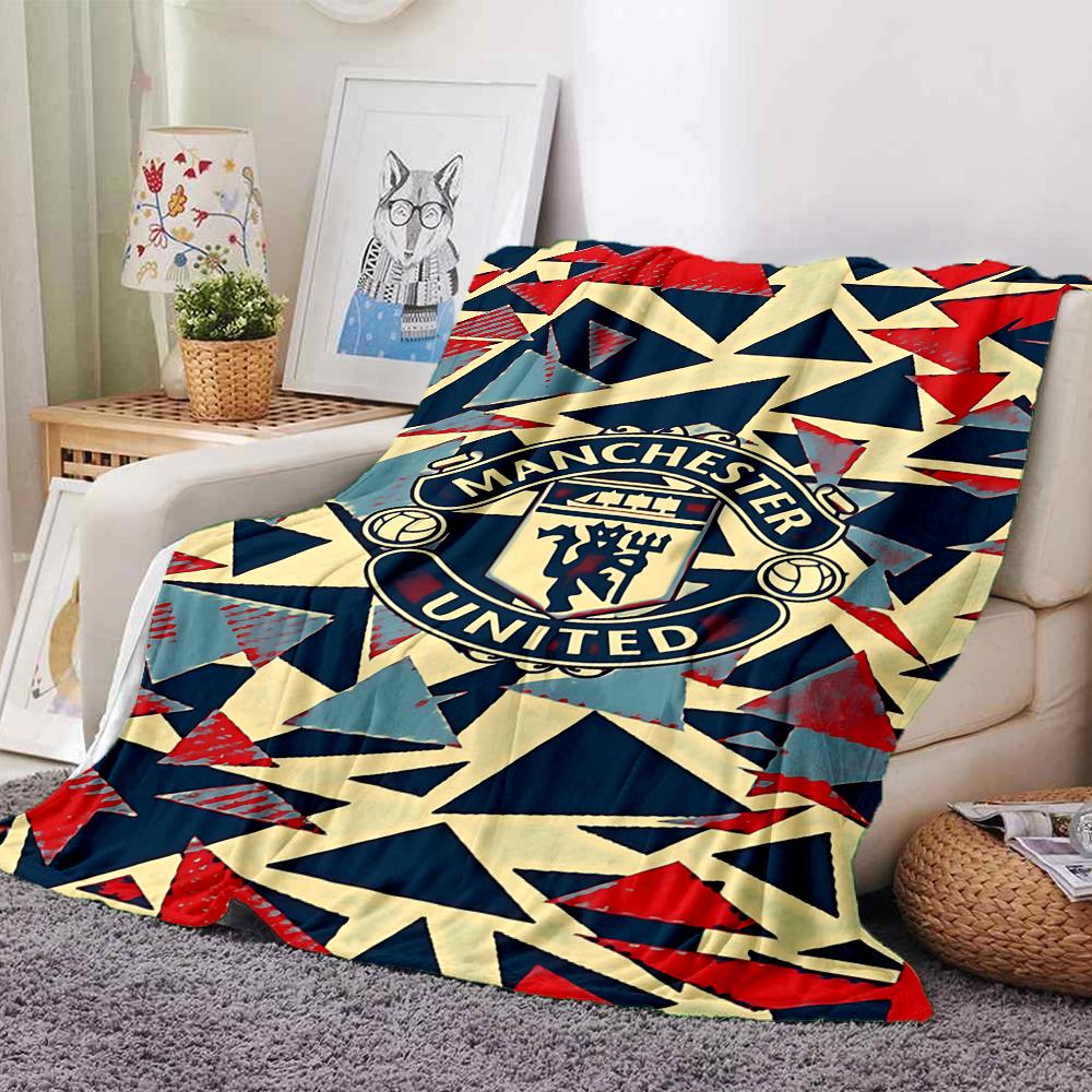 Coperte con Stemma Manchester City Flanella Stampata Traspirante Calda Coperta da Divano per Casa Ufficio Copriletti 0708a20