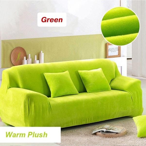 Warm 1-4 Seaters Thick Plush Recliner Sofa Covers Retro Sofa Cover Soft Solid Color Couch Slipcovers