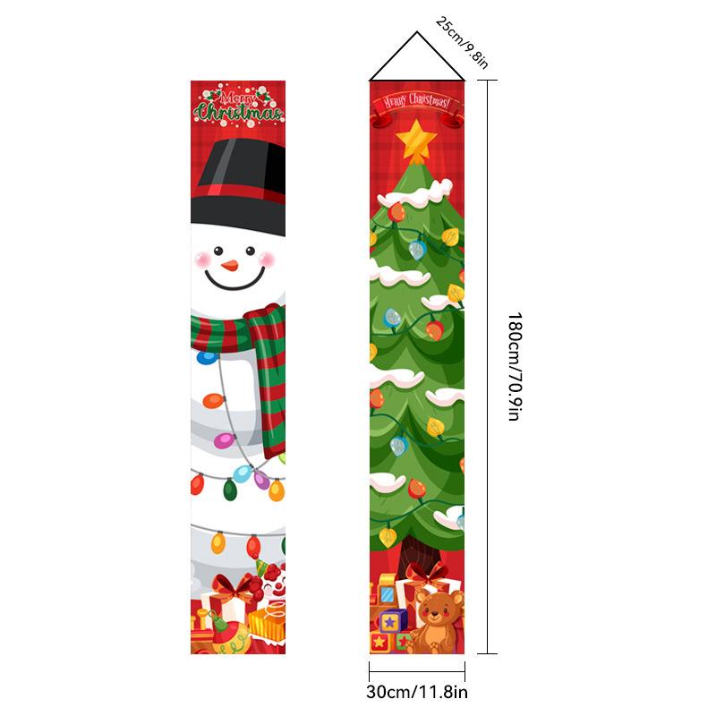 New Christmas Couplets Santa Claus Soldier Outdoor Decoration Door Curtain Hanging Flag 300D Oxford Cloth Christmas Decoration
