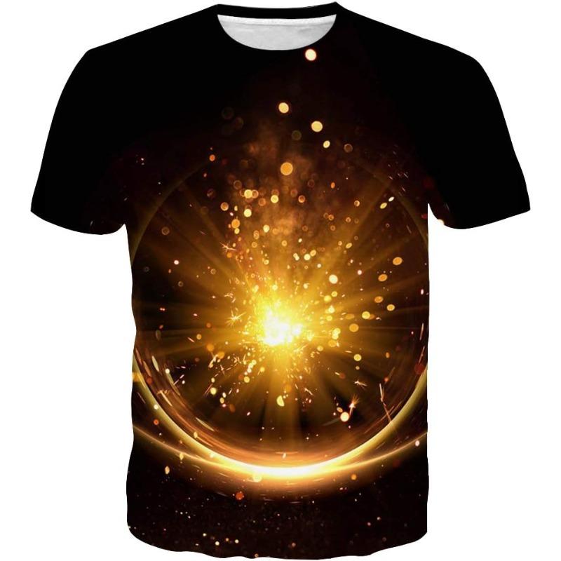 T-shirt Estiva da Uomo in Poliestere 3D Asciugatura Rapida Traspirante Manica Corta T-shirt Casual Colore Tie Dye T-shirt Estiva