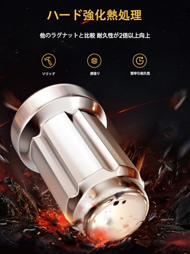 MIKKUPPA Wheel Lock Nuts M12 X P1.25 Taper Seat 60° Star Nuts Steel Anti-Theft 17HEX Length 35mm 19HEX/21HEX Socket Included Nissan Subaru Suzuki