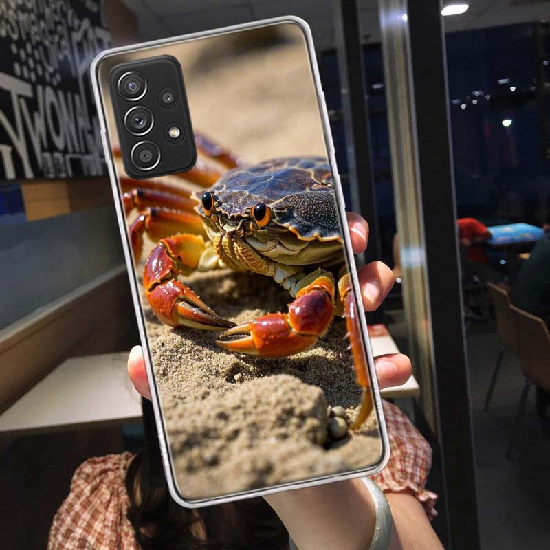 Unique Animal Crab Phone Case for Samsung A54 A57 A37 A17 A14 A15 A12 A24 A34 A55 A35 A25 A52S A07 A05S A04S A22 A32 A72 Galaxy