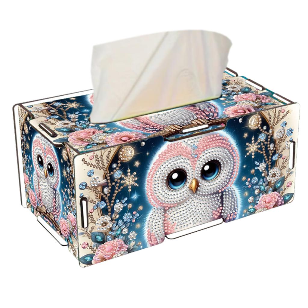 Wooden 5D Diamond Painting Tissue Holder Diamond Decorative Tissue Box Wooden Diamond Painting Tissue Box for Living Room Decor