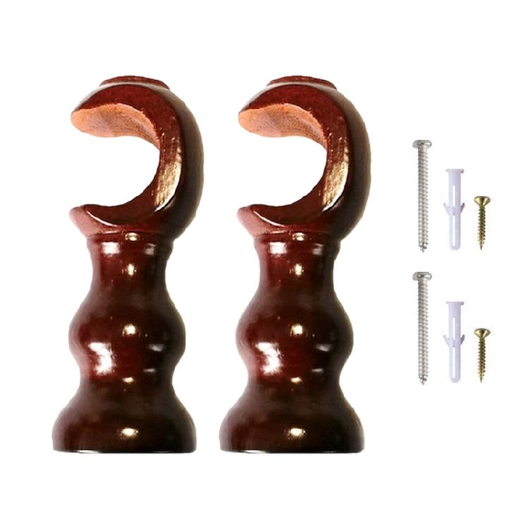 Soportes de Barra de Cortina de Madera de Alta Resistencia Color Madera Neutro Par de Soportes para Cortinas Diseños de Base Redonda Soportes para Barra de 28 mm