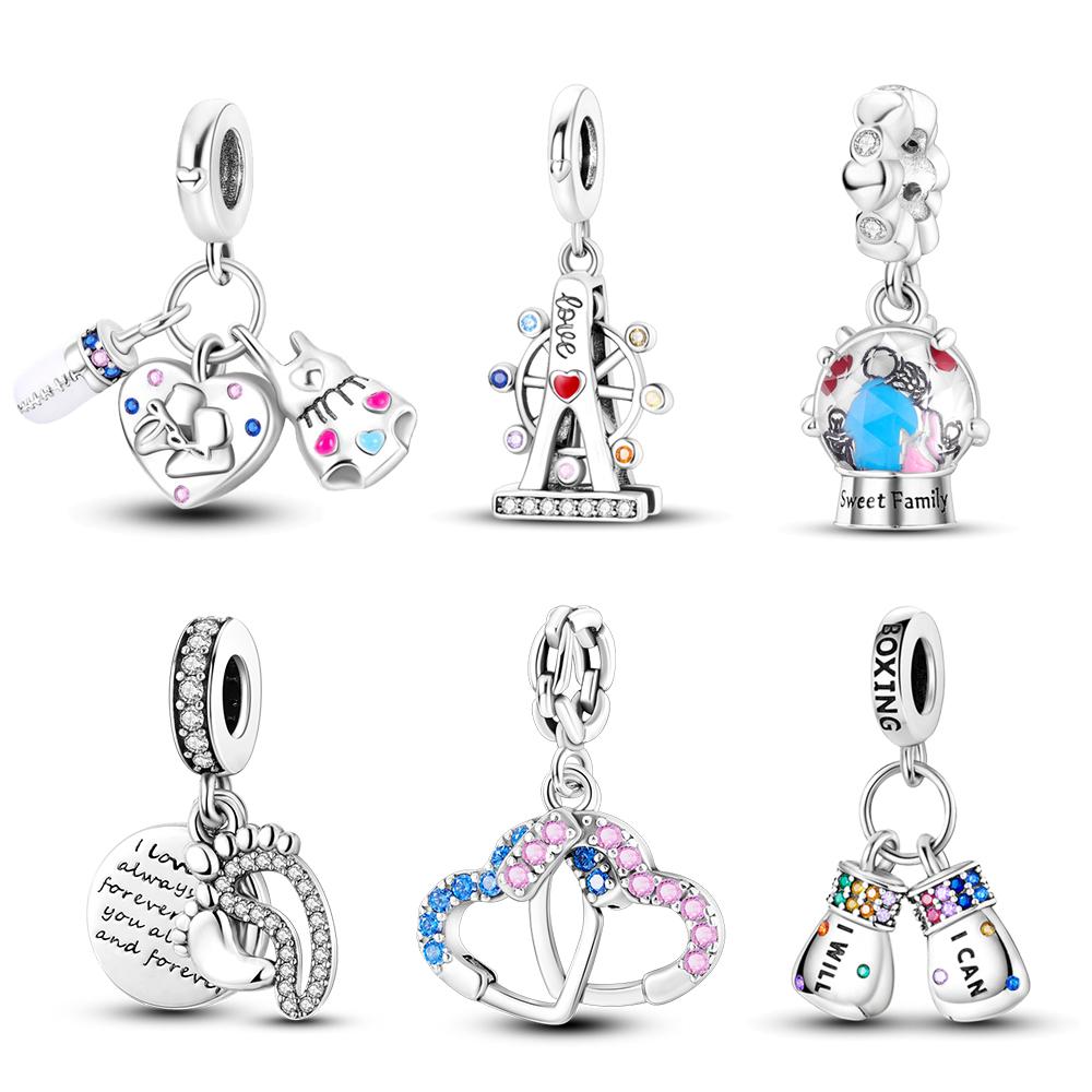 Love Ferris Wheel Pendant Copper Plated Fit Charms Copper Plated Original Bracelet For Jewelry Making