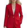 Autumn Long Sleeve Solid Color Cardigan One-Button Small Blazer Jacket for Women