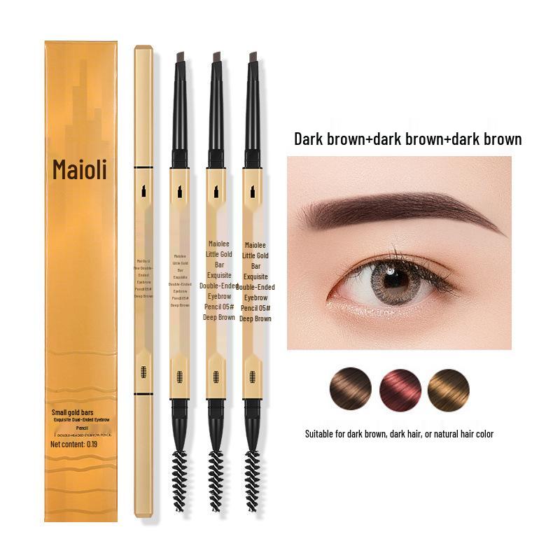 Ultra-Fine 3D Smudge-Proof Double-Ended Eyebrow Pencil with Triangle Tip