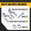 Chain Link Fence Gate Hinge Kit, VIVIDA 1-5/8" Gate Hinge Include Female Gate Hinge(2 PCS), Male Gate Hinge(2 PCS), Chain Link Fence Gate Hinge,