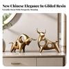 2 Pieces Figurine Decorative Injection Molded Resin Bull Figure Modern