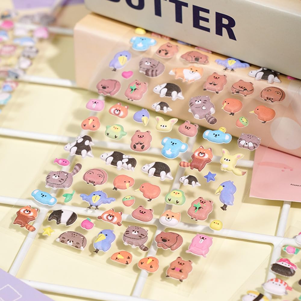 Set mit 6 niedlichen Mini-Blasen 3D-Aufklebern für Handy und Bastelaufkleber, Dekoration, DIY, Planer,