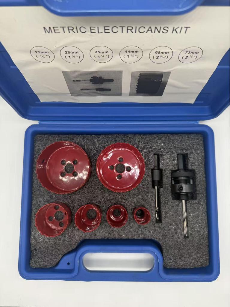 M42 Bimetal Hole Saw Set for Aluminum, Steel, Iron, and Gypsum Board.