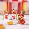 7Pcs Micro Landscape Carpybara Doll Set Cute Wealth Attraction Diy Jewelry Holder New Year Decor Small Dolphin Ornaments