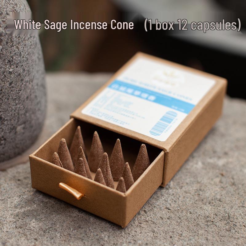 White Sage, Blue Sage, Cedar Stick, Palo Santo, Incense Tower, and Abalone Shell Set