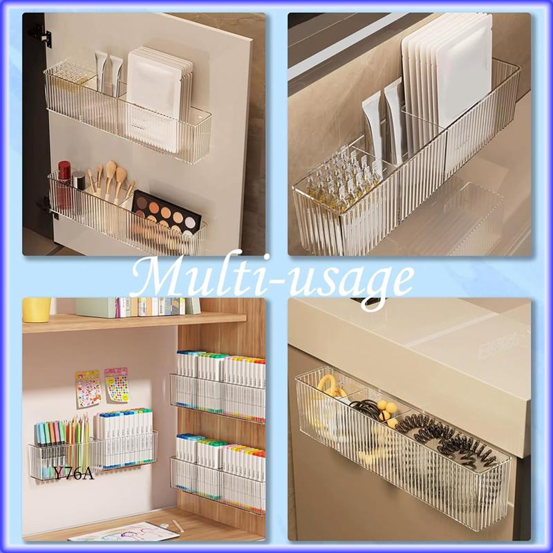 

Good-2 Pack Bathroom Makeup Organizer Wall Mount Clear Bathroom Organizers With 3 Compartments Bins Floating Shelves прозрачный