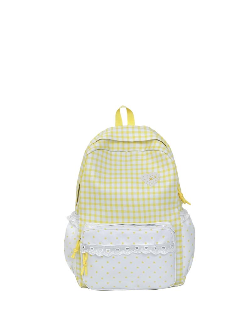 Schoolbag wholesale small fresh plaid lace backpack daily versatile large capacity going out commuting student schoolbag backpack