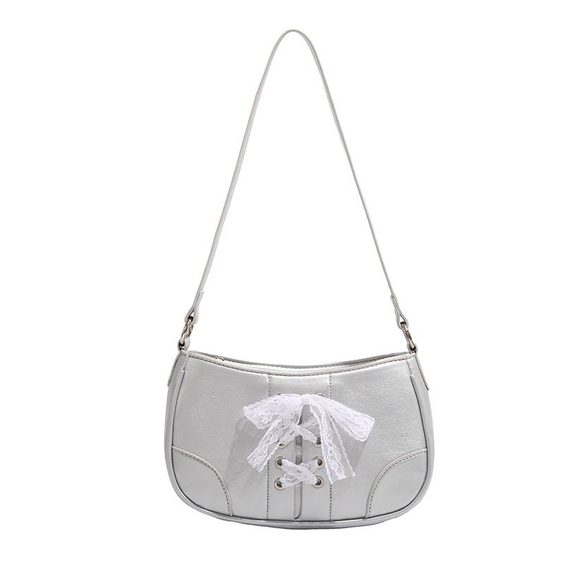 Niche with a sporty and elegant Underarm Stick Bag minimalist and high-end texture Lace Bow