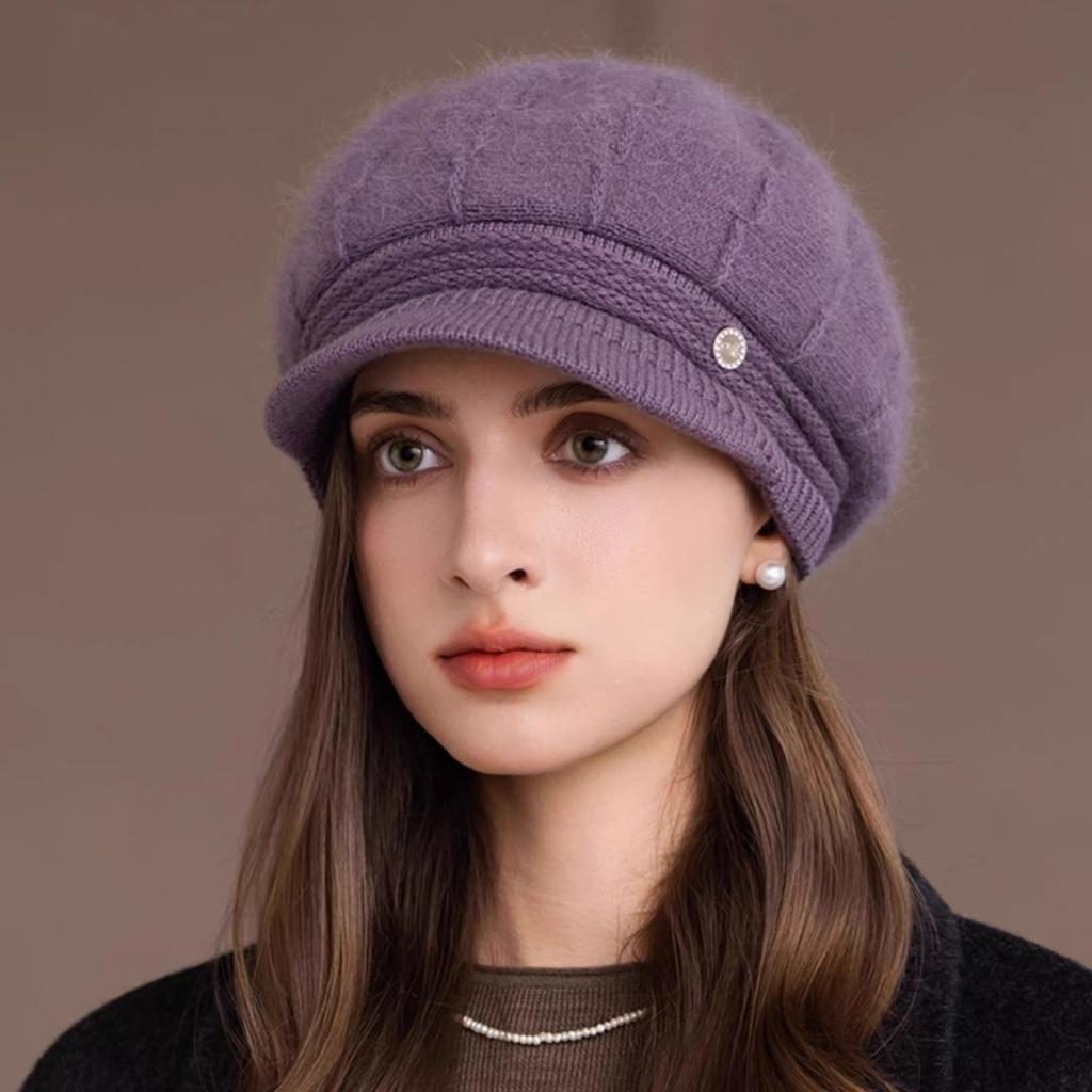 Warm Hat, Plush, Knitted Hat, Thick Hat, Woolen Hat, Cold Hat