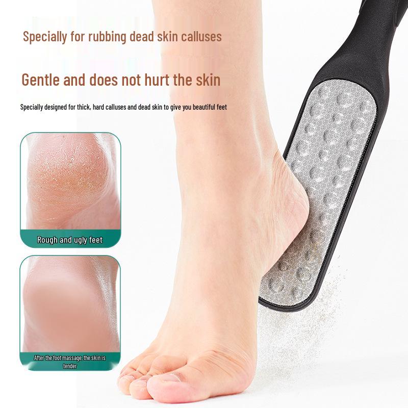 Double-Sided Stainless Steel Foot File for Pedicure - Removes Dead Skin and Calluses, Polishes, and Smooths Heels and Soles.