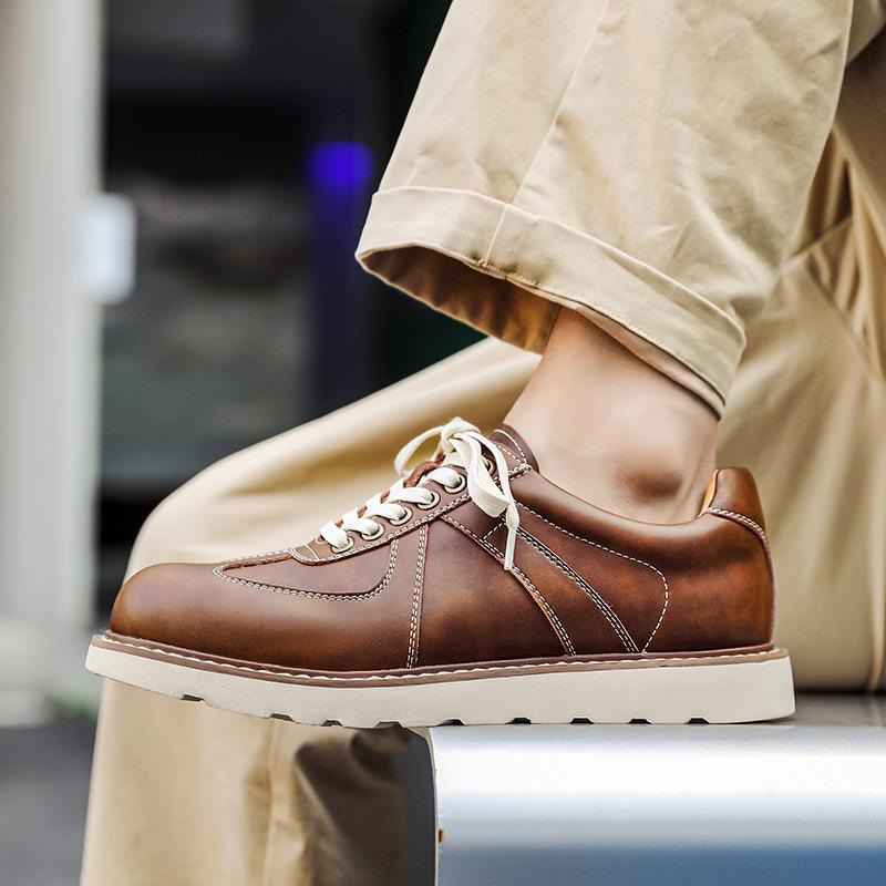 New Leather Men Shoes Fashion Oxford Shoes Men High Quality Sneakers Casual Thick Soled British Style Shoe Comfort Outdoor Shoes