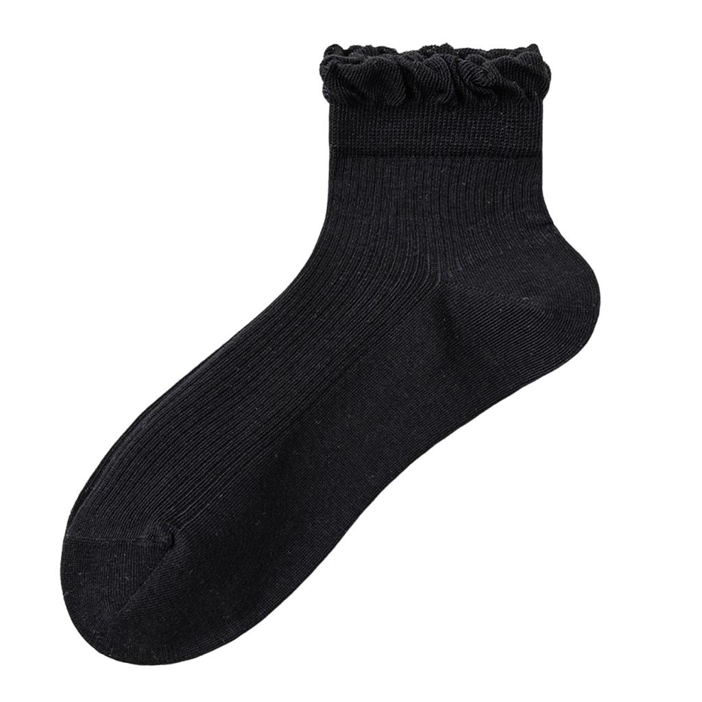 Women’s Lightweight Seamless Ankle Socks with Lace Trim Breathable Sweat Absorbing Odor Resistant Solid Short Socks